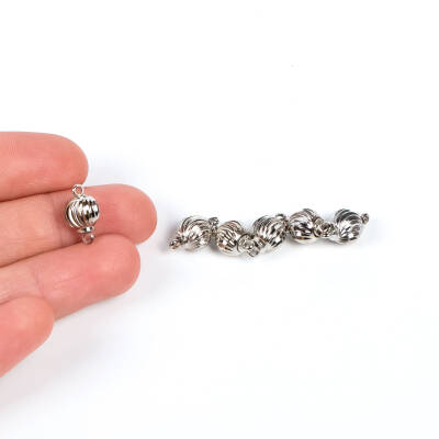 1 Adet - 8 mm, Mıknatıslı Klips, Takı Klipsi, Bileklik Klipsi, Nikel Kaplama, 1.Kalite Kararmaz - 1