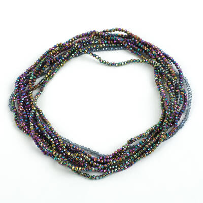 1 Dizi (145-155 Adet) - 2 mm Yassı Kristal Cam Boncuk Dizisi Kaplama Mix Renk 1.Kalite - 1