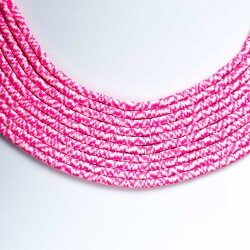 1 Dizi (40 Cm) - 6 Mm Fimo Boncuk, Pembe-Beyaz Tonları Renk Polimer Kil Fimo Boncuk Dizisi, Hamur Boncuk - 3