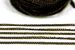 1 Metre - 0.60 mm Kıvrık Zincir, Kolye ve Bileklik Zinciri, Takı Zinciri, Antik Sarı Kaplama - YF Hobi