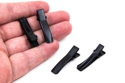 10 Adet - 3.5 cm Siyah Kaplama Çift Tırnaklı Maşa Toka, Pens Toka, Timsah Toka, Saç Tokası, 1.Kalite, Yerli Üretim - YF Hobi
