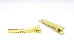 10 Adet - 5.5 cm Sarı Kaplama Maşa Toka, Pens Toka, Timsah Toka, Saç Tokası, 1.Kalite, Yerli Üretim - YF Hobi