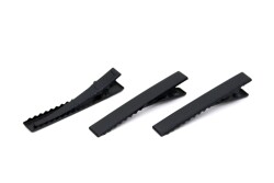10 Adet - 5.5 cm Siyah Kaplama Maşa Toka, Pens Toka, Timsah Toka, Saç Tokası, 1.Kalite, Yerli Üretim - YF Hobi