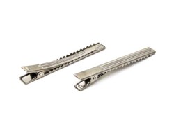 10 Adet - 6.5 cm Nikel Kaplama Çizgi Desenli Maşa Toka, Pens Toka, Timsah Toka, Saç Tokası, 1.Kalite, Yerli Üretim - YF Hobi