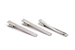 10 Adet - 6.5 cm Nikel Kaplama Desenli Maşa Toka, Pens Toka, Timsah Toka, Saç Tokası, 1.Kalite, Yerli Üretim - YF Hobi