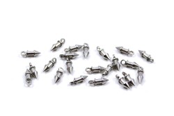 10 Adet - 9 mm Nikel Kaplama Metal Mermi Figür Kulplu Boncuk, 1.Kalite (Kararmaz) - YF Hobi