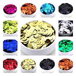 10 Gram - 10 mm, Plastik Payet Pul, Ortadan Delik Takı, Kumaş ve Süsleme Pulu ( 10 Gram - Yaklaşık 260 Adet ) - YF Hobi