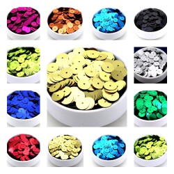 10 Gram - 12 mm, Plastik Payet Pul, Ortadan Delik Takı, Kumaş ve Süsleme Pulu ( 10 Gram - Yaklaşık 190 Adet ) - YF Hobi