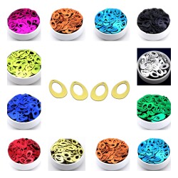 10 Gram - 13x22 mm, Plastik Payet Pul, Damla Model Takı, Kumaş ve Süsleme Pulu ( 10 Gram - Yaklaşık 140 Adet ) - YF Hobi