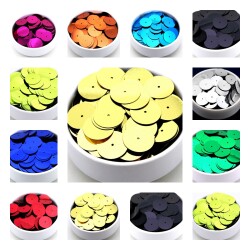 10 Gram - 20 mm, Plastik Payet Pul, Ortadan Delik Takı, Kumaş ve Süsleme Pulu ( 10 Gram - Yaklaşık 65 Adet ) - YF Hobi