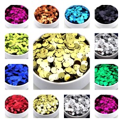 10 Gram - 8 mm, Plastik Payet Pul, Yan Delik Takı, Kumaş ve Süsleme Pulu ( 10 Gram - Yaklaşık 460 Adet ) - YF Hobi