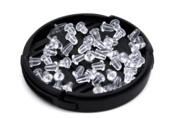 100 Adet (50 Çift) - 5x5 Mm Plastik Küpe Pistonu, Küpe Arkalığı - 3