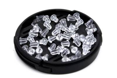 100 Adet (50 Çift) - 5x5 Mm Plastik Küpe Pistonu, Küpe Arkalığı - 3