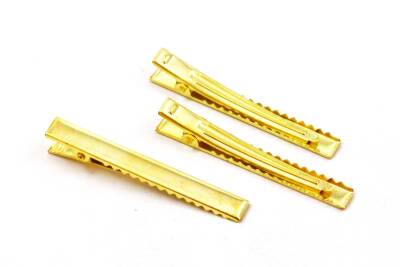 1000 Adet - 6 cm Sarı Kaplama Maşa Toka, Pens Toka, Timsah Toka, Saç Tokası, 1.Kalite, Yerli Üretim - 2