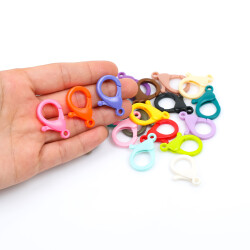 4 Adet - Karışık Renkli Plastik Papağan Klips, Gözlük Zinciri, Çanta Zinciri, Telefon Zinciri Klipsi - 2