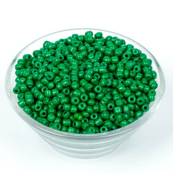50 Gram, Büyük Boy Kum Boncuğu, 4 mm, Takı Yapım Boncuğu, Çimen Yeşil Renk, B46 - 2