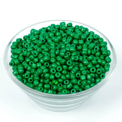 50 Gram, Büyük Boy Kum Boncuğu, 4 mm, Takı Yapım Boncuğu, Çimen Yeşil Renk, B46 - 2