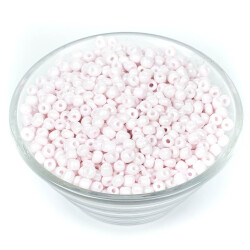 50 Gram, Büyük Boy Kum Boncuğu, 4 mm, Takı Yapım Boncuğu, İnci Pembe Renk, B51 - 2