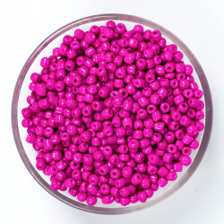50 Gram, Büyük Boy Kum Boncuğu, 4 mm, Takı Yapım Boncuğu, Koyu Pembe Renk, B49 - YF Hobi