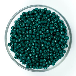 50 Gram, Büyük Boy Kum Boncuğu, 4 mm, Takı Yapım Boncuğu, Koyu Yeşil Renk, B38 - YF Hobi