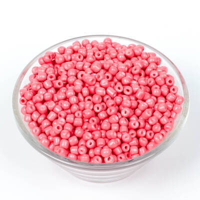 50 Gram, Büyük Boy Kum Boncuğu, 4 mm, Takı Yapım Boncuğu, Nar Çiçeği Renk, B33 - 2