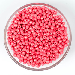50 Gram, Büyük Boy Kum Boncuğu, 4 mm, Takı Yapım Boncuğu, Nar Çiçeği Renk, B33 - YF Hobi
