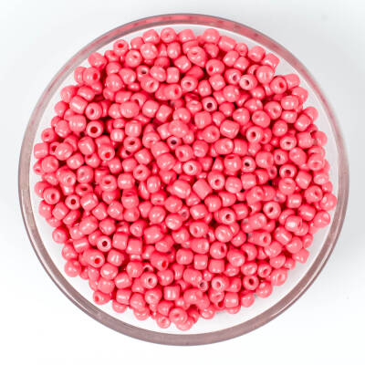 50 Gram, Büyük Boy Kum Boncuğu, 4 mm, Takı Yapım Boncuğu, Nar Çiçeği Renk, B33 - 1