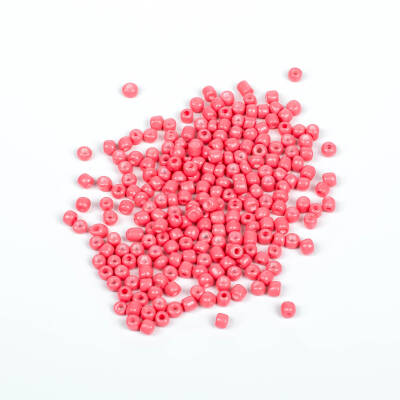 50 Gram, Büyük Boy Kum Boncuğu, 4 mm, Takı Yapım Boncuğu, Nar Çiçeği Renk, B33 - 3