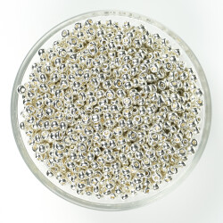 50 Gram, Büyük Boy Kum Boncuğu, 4 mm, Takı Yapım Boncuğu, Parlak Gümüş Renk, B55 - YF Hobi