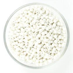 50 Gram, Büyük Boy Kum Boncuğu, 4 mm, Takı Yapım Boncuğu, Pastel Beyaz Renk, B53 - YF Hobi