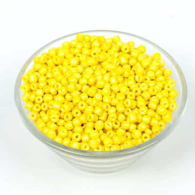 50 Gram, Büyük Boy Kum Boncuğu, 4 mm, Takı Yapım Boncuğu, Pastel Sarı Renk, B34 - 2