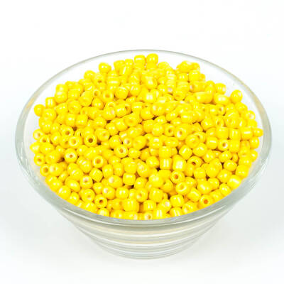50 Gram, Büyük Boy Kum Boncuğu, 4 mm, Takı Yapım Boncuğu, Sarı Renk, B44 - 2