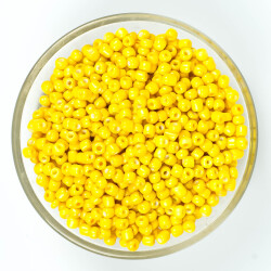 50 Gram, Büyük Boy Kum Boncuğu, 4 mm, Takı Yapım Boncuğu, Sarı Renk, B44 - YF Hobi