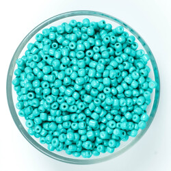 50 Gram, Büyük Boy Kum Boncuğu, 4 mm, Takı Yapım Boncuğu, Turkuaz Renk, B35 - YF Hobi