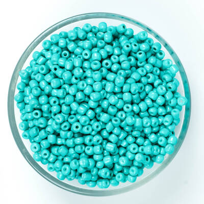 50 Gram, Büyük Boy Kum Boncuğu, 4 mm, Takı Yapım Boncuğu, Turkuaz Renk, B35 - 1