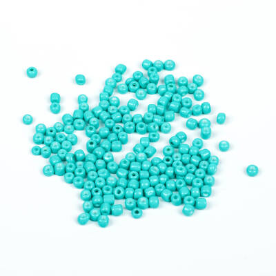 50 Gram, Büyük Boy Kum Boncuğu, 4 mm, Takı Yapım Boncuğu, Turkuaz Renk, B35 - 3