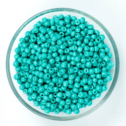 50 Gram, Büyük Boy Kum Boncuğu, 4 mm, Takı Yapım Boncuğu, Turkuaz Renk, B50 - YF Hobi