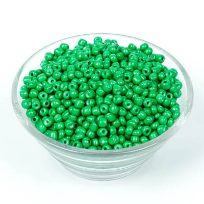 50 Gram, Büyük Boy Kum Boncuğu, 4 mm, Takı Yapım Boncuğu, Yeşil Renk, B32 - 2