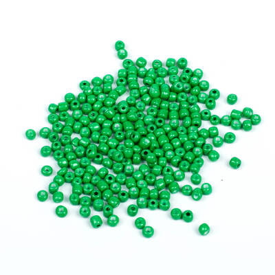 50 Gram, Büyük Boy Kum Boncuğu, 4 mm, Takı Yapım Boncuğu, Yeşil Renk, B32 - 3